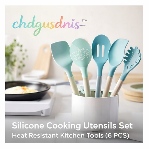 chdgusdnis™ Silicone Cooking Utensils Set – Heat Resistant Kitchen Tools (6 PCS)
