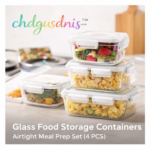 chdgusdnis™ Glass Food Storage Containers – Airtight Meal Prep Set (4 PCS)