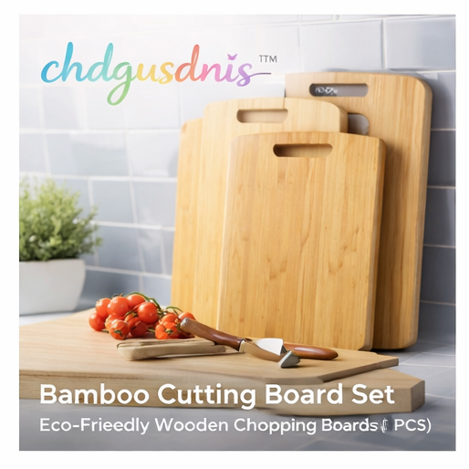chdgusdnis™ Bamboo Cutting Board Set – Eco-Friendly Wooden Chopping Boards (3 PCS)